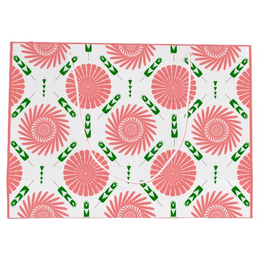 Muster mit rosa Blume Große Geschenktüte (Rückseite)