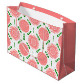 Muster mit rosa Blume Große Geschenktüte (Rückseite Schrägansicht)