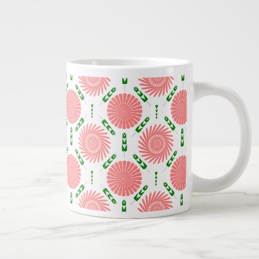 Muster mit rosa Blume Jumbo-Tasse (Rechts)