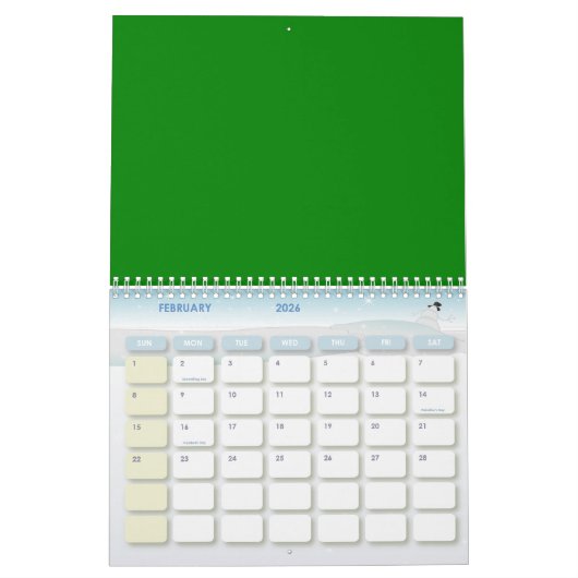 Muster mit rosa Blume Kalender (Feb 2026)