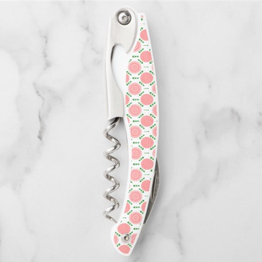 Muster mit rosa Blume Kellnermesser (Vorderseite)