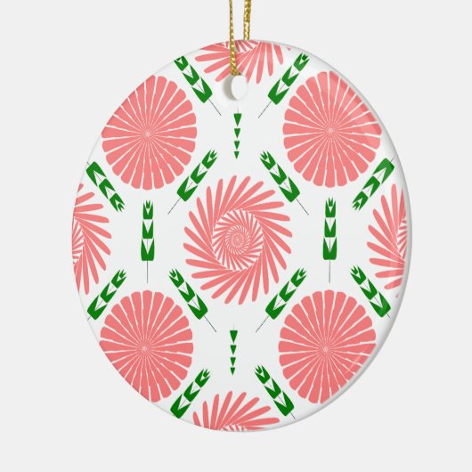 Muster mit rosa Blume Keramik Ornament (Links)