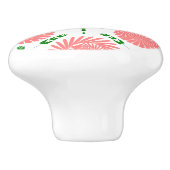 Muster mit rosa Blume Keramikknauf (Seitenansicht)