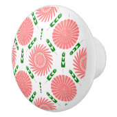 Muster mit rosa Blume Keramikknauf (Rechts)