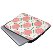 Muster mit rosa Blume Laptopschutzhülle (Vorne Knopf)