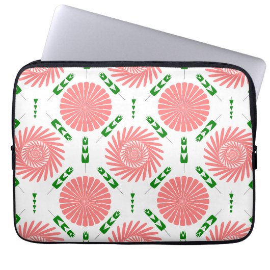 Muster mit rosa Blume Laptopschutzhülle (Vorderseite)
