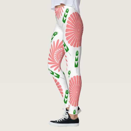 Muster mit rosa Blume Leggings (Links)
