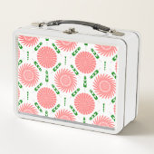 Muster mit rosa Blume Metall Brotdose (Vorderseite)