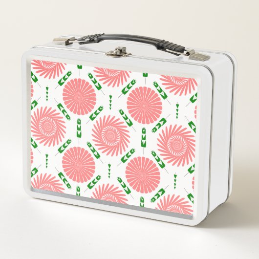 Muster mit rosa Blume Metall Brotdose (Vorderseite)