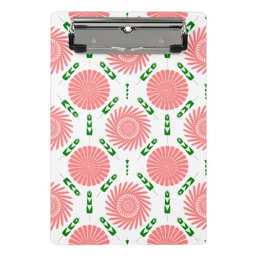 Muster mit rosa Blume Mini Klemmbrett (Vorderseite)