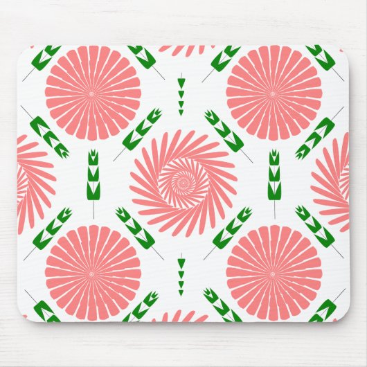 Muster mit rosa Blume Mousepad (Vorne)