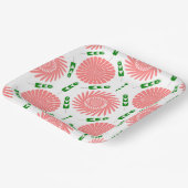 Muster mit rosa Blume Pappteller (Gewinkelt)