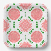 Muster mit rosa Blume Pappteller (Vorderseite)