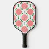 Muster mit rosa Blume Pickleball Schläger (Vorderseite)
