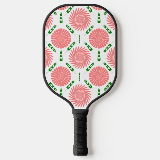Muster mit rosa Blume Pickleball Schläger (Vorderseite)