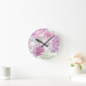 Muster mit rosa Blume Runde Wanduhr (Zuhause)