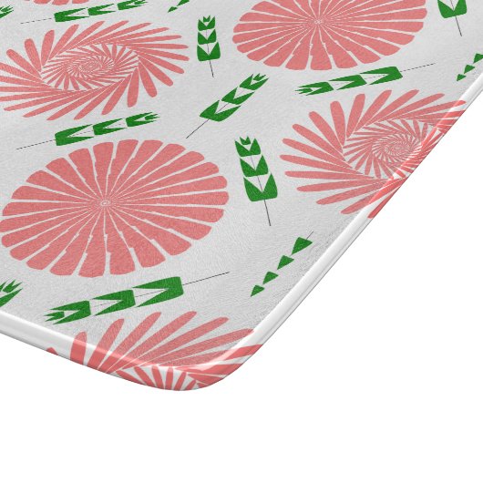 Muster mit rosa Blume Schneidebrett (Ecke)