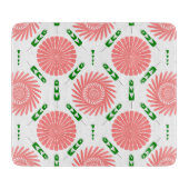 Muster mit rosa Blume Schneidebrett (Vorderseite)
