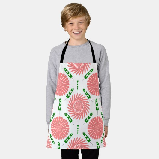 Muster mit rosa Blume Schürze (Getragen)