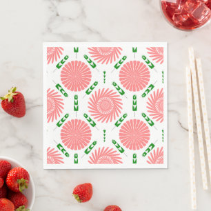 Muster mit rosa Blume Serviette