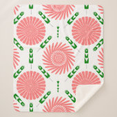Muster mit rosa Blume Sherpadecke (Vorderseite)