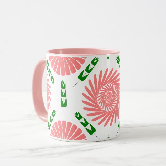 Muster mit rosa Blume Tasse (Vorderseite Links)