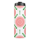 Muster mit rosa Blume Thermosbecher (Vorderseite)