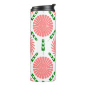 Muster mit rosa Blume Thermosbecher (Nach links gedreht)