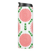 Muster mit rosa Blume Thermosbecher (Nach rechts gedreht)