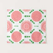 Muster mit rosa Blume Wandteppich (Vorderseite (Horizontal))