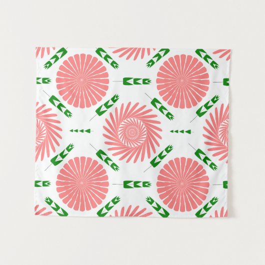 Muster mit rosa Blume Wandteppich (Vorderseite (Horizontal))