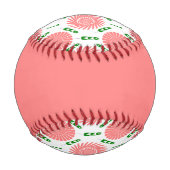 Muster mit rosa Blumen Baseball (Rückseite)