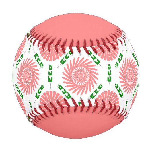 Muster mit rosa Blumen Baseball (Vorderseite)