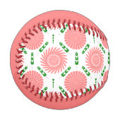Muster mit rosa Blumen Baseball (Vorderseite Links)