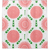 Muster mit rosa Blumen Duschvorhang (Vorderseite)