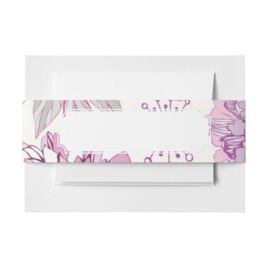 Muster mit rosa Blumen Einladungsbanderole (Vorderseite Beispiel)