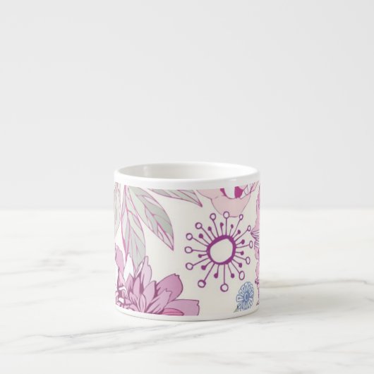 Muster mit rosa Blumen Espressotasse (Vorderseite)