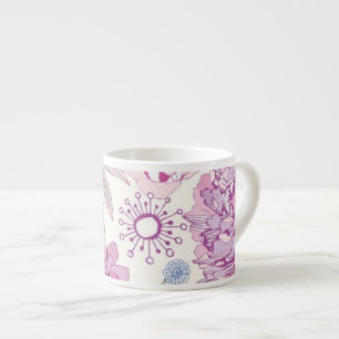 Muster mit rosa Blumen Espressotasse