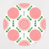 Muster mit rosa Blumen Etiketten (Design 1)