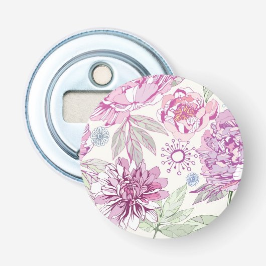 Muster mit rosa Blumen Flaschenöffner (Vorderseite)