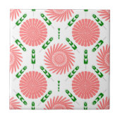 Muster mit rosa Blumen Fliese (Vorderseite)