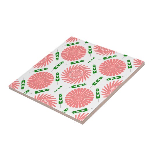Muster mit rosa Blumen Fliese (Seite)