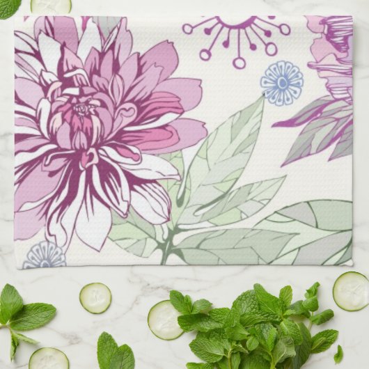 Muster mit rosa Blumen Handtuch (Gefaltet)