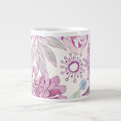 Muster mit rosa Blumen Jumbo-Tasse (Vorderseite)