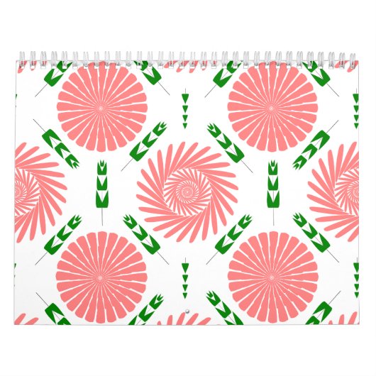 Muster mit rosa Blumen Kalender (Titelbild)