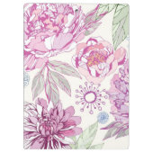 Muster mit rosa Blumen Klemmbrett (Rückseite)