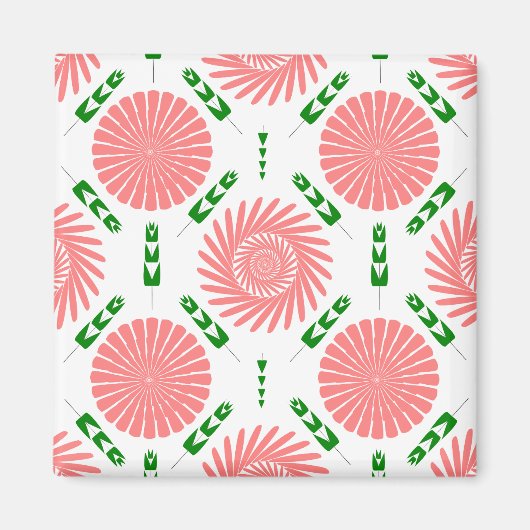 Muster mit rosa Blumen Magnet (Vorne)