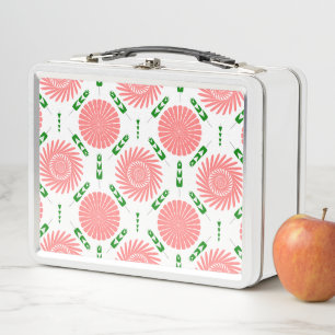 Muster mit rosa Blumen  Metall Brotdose