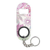 Muster mit rosa Blumen Mini Flaschenöffner (Rückseite)
