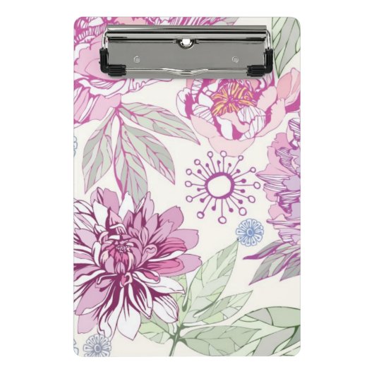 Muster mit rosa Blumen Mini Klemmbrett (Vorderseite)